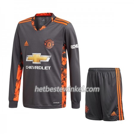 Manchester United Doelman Voetbaltenues Kind Thuis 2020/21 - LS (+ Korte broeken)